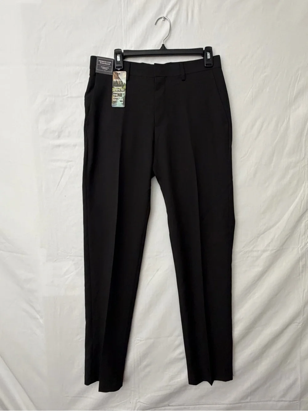 Men’s Haggar Black Slim Dress Pants 30x32 Premium Flex NWT(A745)